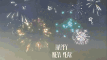 Happy New Years Eve Greeting With Fireworks GIF
