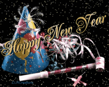 Happy New Years Eve Party Hat Sparkles GIF