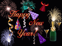 Happy New Years Fireworks Animation GIF