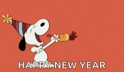 Happy New Years Snoopy GIF