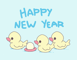 Happy New Years Three Cute Chicks GIF