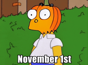Happy November 1St Homer Simpson With Pumpkin Head GIF