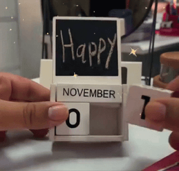 Happy November 1St Wooden Calendar GIF
