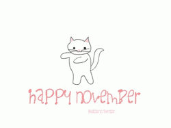 Happy November Greeting Dancing Cat