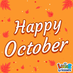 Happy October Flashing Fall Themed Design GIF