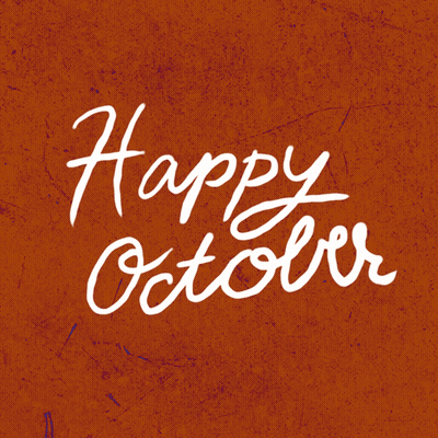Happy October Red Background GIF