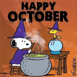 Happy October Snoopy Cooking Potion GIF