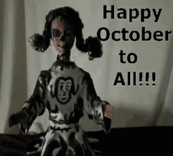 Happy October TO All Spinning Head Doll GIF