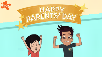 Happy Parents Day Poster With Two Boys GIF