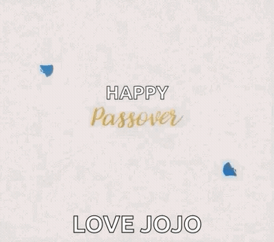 Happy Passover Card Blue Star Flowers