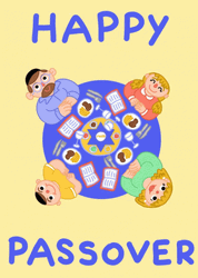 Happy Passover Family Table Eating GIF