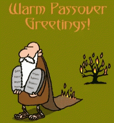 Happy Passover Moses Tablet Burning Bush  GIF