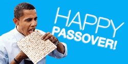 Happy Passover Obama Eating Matzo Bread GIF