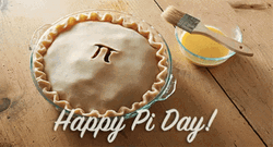 Happy Pi Day Brushing Pie With Pi Symbol GIF