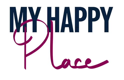 Happy Place Logo With Purple Outline Sticker