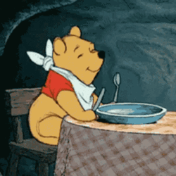 Happy Pooh Dancing Starving GIF