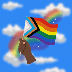 Happy Pride Month Raising Flag GIF