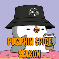 Happy Pudgy Penguin Holding Psl GIF