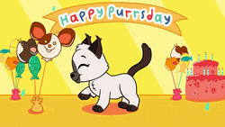 Happy Purrsday Animated Cute Cat GIF