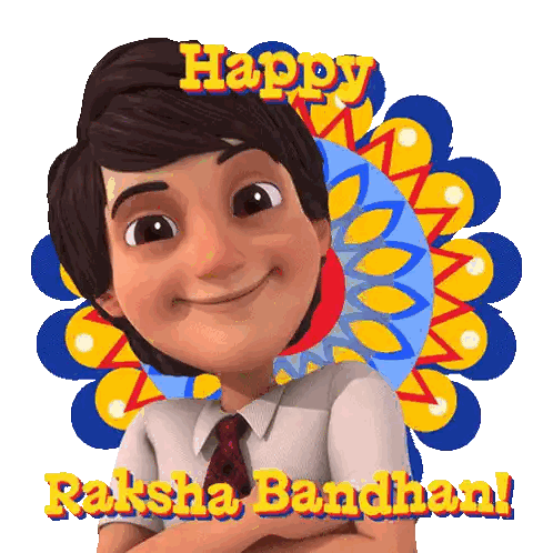 Happy Raksha Bandhan Card Cartoon Boy Sticker
