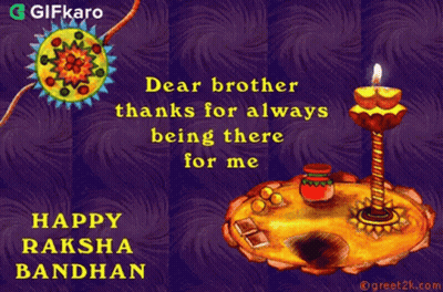 Happy Raksha Bandhan Card Purple Background GIF