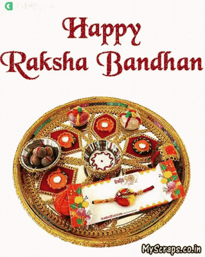 Happy Raksha Bandhan Card With Food Tray GIF