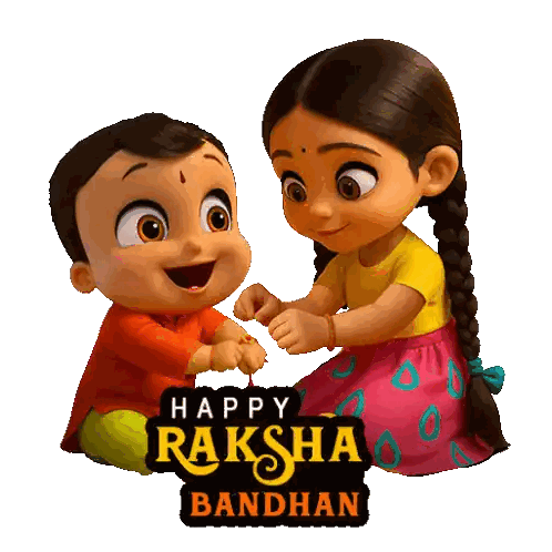 Happy Raksha Bandhan Cartoon Sticker