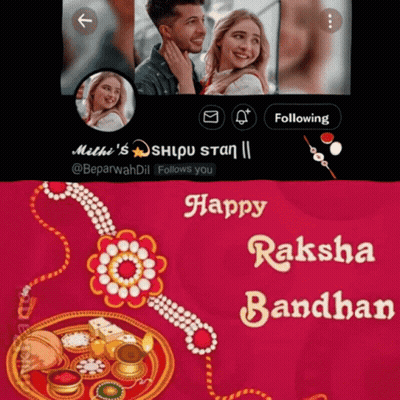 Happy Raksha Bandhan Greeting Card Man And Woman GIF
