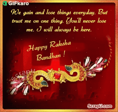 Happy Raksha Bandhan Greeting Card With Bracelet GIF