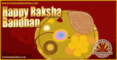 Happy Raksha Bandhan Greeting Card With Flowers GIF