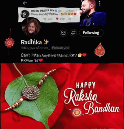 Happy Raksha Bandhan Greeting Leaf With Necklace GIF