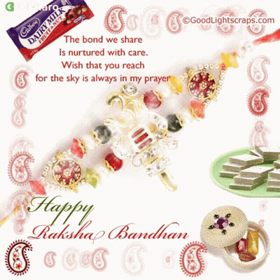 Happy Raksha Bandhan Greeting With Cadbury Dairy Milk Chocolate GIF