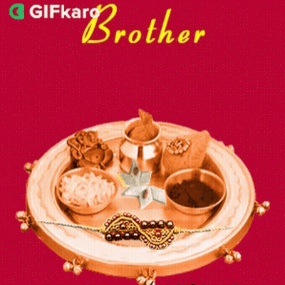 Happy Raksha Bandhan Greeting With Tray Of Food GIF