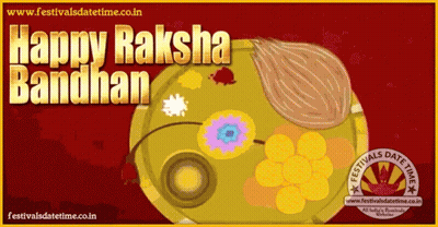 Happy Raksha Bandhan Poster With Tray Of Food GIF