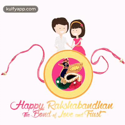 Happy Rakshabandhan Greeting Boy And Girl Holding Hands GIF