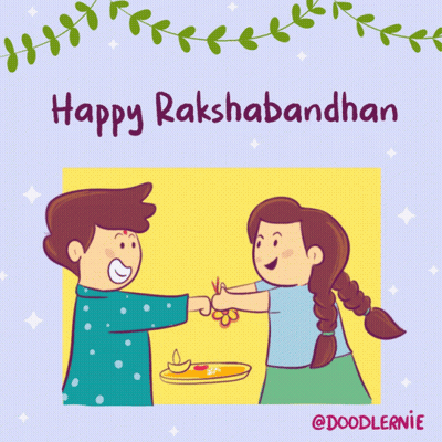 Happy Rakshabandhan Greeting Card With Two Children GIF