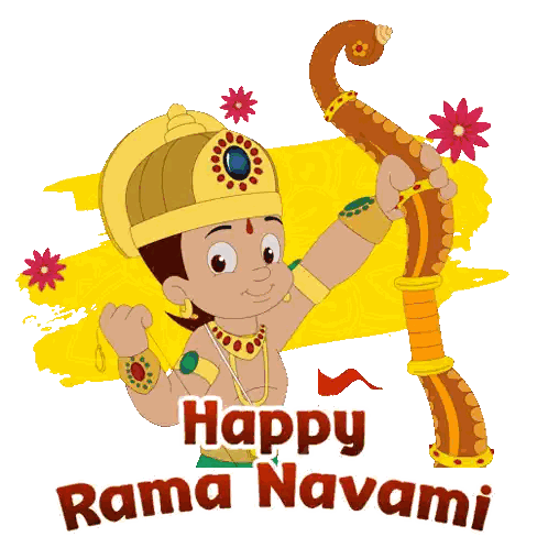 Happy Rama Navami Cartoon Poster Sticker