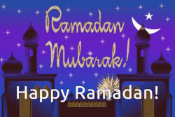 Happy Ramadan Mubarak Firework Greeting Animation GIF