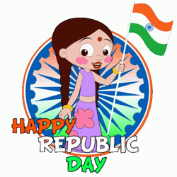 Happy Republic Day Colorful India Chutki GIF