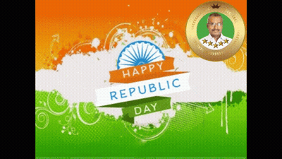Happy Republic Day Sign With Man GIF