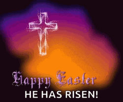Happy Resurrection Day Easter Glowing Cross  GIF