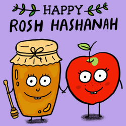 Happy Rosh Hashanah Apple Honey GIF