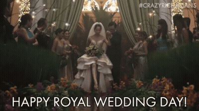 Happy Royal Wedding Day Bride And Groom With Wedding Party GIF