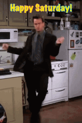 Happy Saturday Chandler Bing GIF
