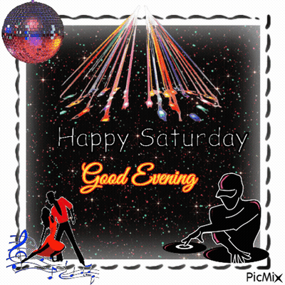 Happy Saturday Good Evening Disco Ball GIF