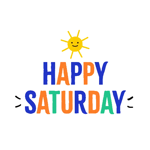 Happy Saturday Sign With Smiling Sun Sticker