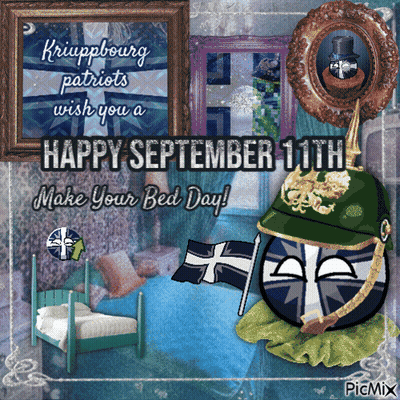 Happy September 11Th Make Your Bed Day Greeting GIF