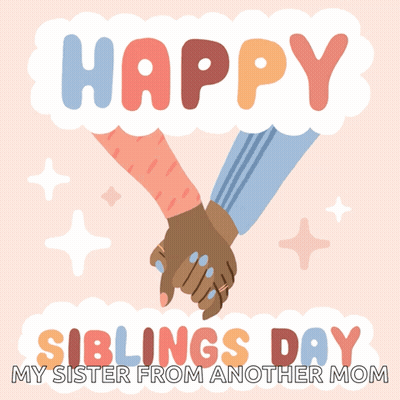 Happy Siblings Day With Hand-Holding GIF