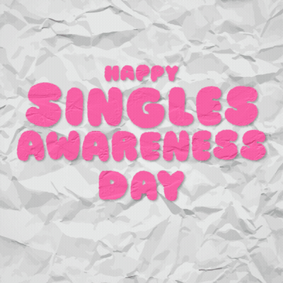Happy Singles Awareness Day Poster With Hearts GIF