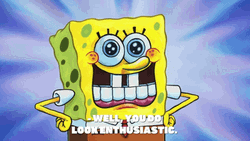 Happy Smilling Spongebob Fire GIF